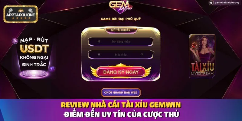 Trải Nghiệm Tài Xỉu Gemwin Đẳng Cấp, Thưởng Lớn Mỗi Ngày